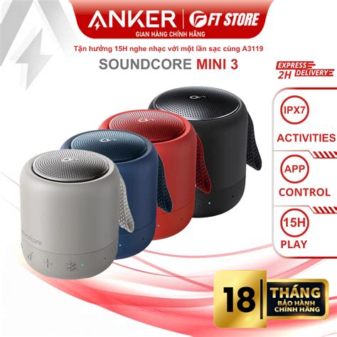 Loa Anker Soundcore Mini 3 Loa Bluetooth 6W A3119 chống nước IPX7