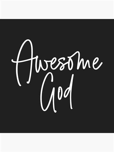 Christian Design Awesome God In Modern Eroded Font Poster For Sale By Simplydesignart