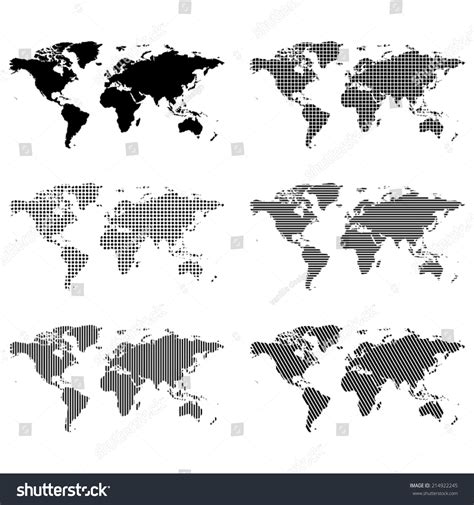 World Maps Stock Vector Royalty Free 214922245 Shutterstock