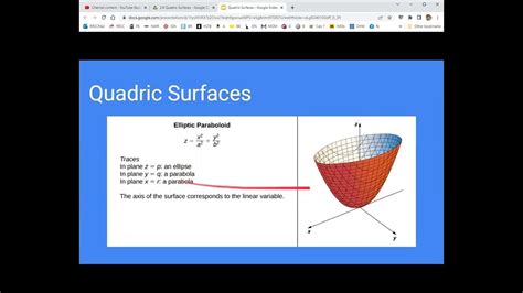 Openstax Calculus 3 26 Quadric Surfaces Youtube