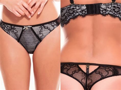 STRING DENTELLE ET SATIN 36 AU 46 Vêtement Lingerie Strings