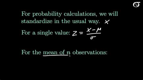 The Sampling Distribution Of The Sample Mean Fast Version Youtube