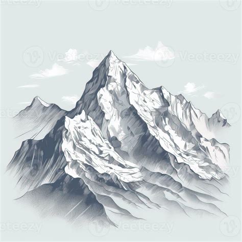 Mountains pencil drawing simple illustration of Mountains pencil ...