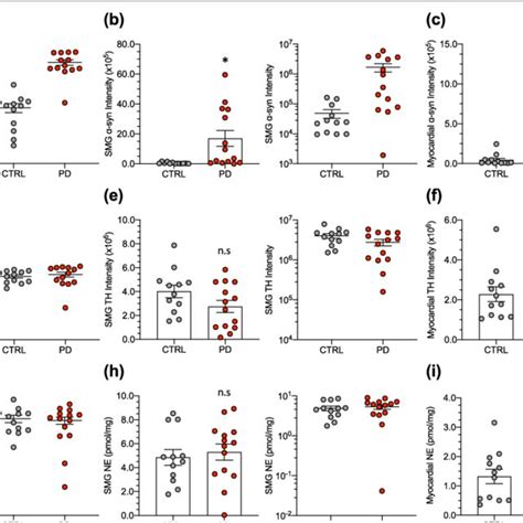 Individual Values And Means Sem For Immunoreactive Signal Intensities