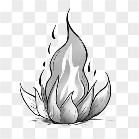 Download Illustration of Lotus Flower with Flames Sketches Online ...