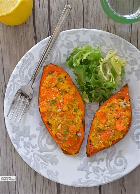 Boniatos Rellenos De Quinoa Y Queso Receta De Cocina F Cil Sencilla Y