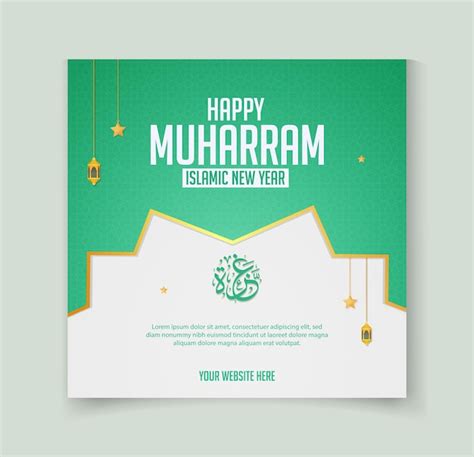 Premium Vector Happy Muharram Greeting Card Social Media Post