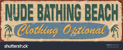 Nude Beach Vintage Metal Sign Stock Vector Royalty Free Shutterstock