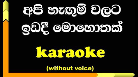 Api Hangum Walata Ida Dee Mohothak Karaoke Without Voice With Lyrics Youtube