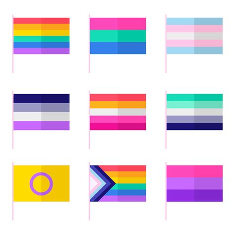 Colección de banderas planas del mes del orgullo lgbt Vector Gratis