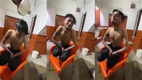 Karachi Thief Stripped Naked Bathed With Cold Water For Stealing Electro Pump VIDEO