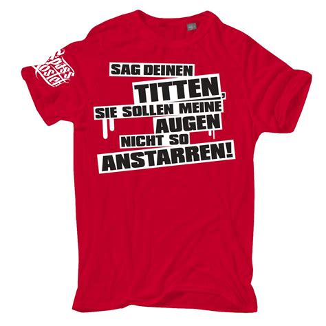 Männer T Shirt Spass kostet Sag deinen Titten sie sollen meine Augen