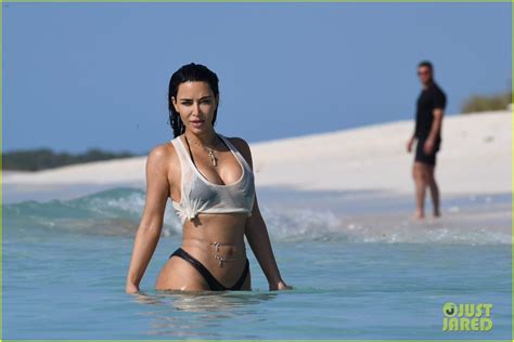 Kim Kardashian Spotted In Tiny Black Bikini During Turks Caicos