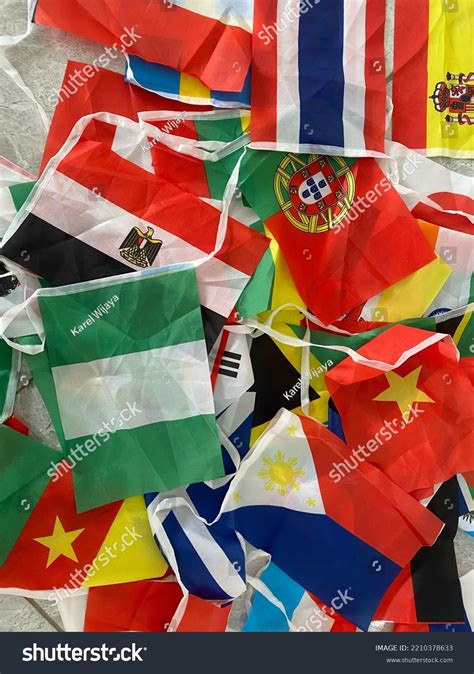 Collection Small Flags Several Countries World Stock Photo 2210378633 ...