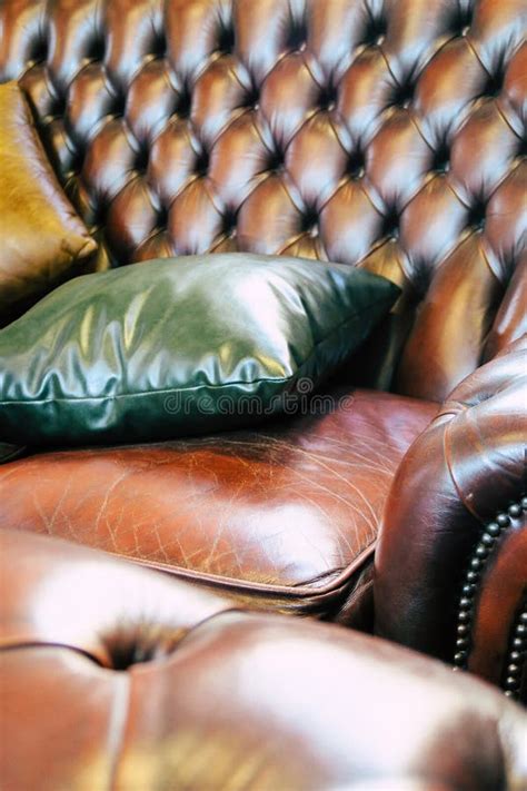 Vintage of leather sofa stock image. Image of living - 168354137