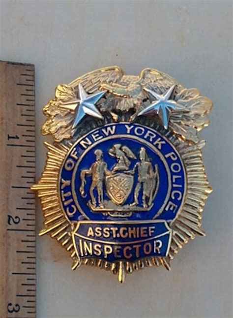 City Of New York Police Asst Chief Inspector Badge Ny Etsy