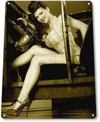Hot Body Pinup Girl Sexy Hot Rod Car Garage Auto Shop Man Cave Decor Metal Sign Ebay
