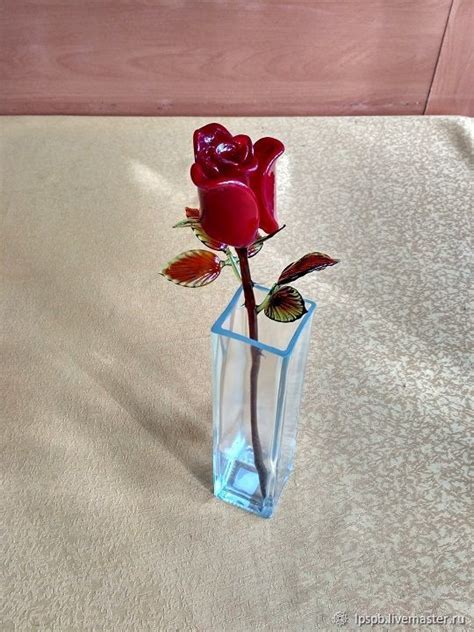 Роза из стекла купить в интернет-магазине Ярмарка Мастеров по цене 4900 ...