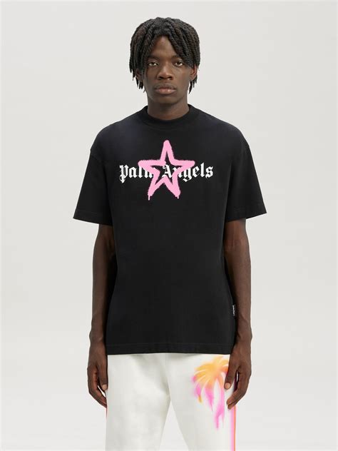 T Shirt Con Stella Effetto Vernice Sito Ufficiale Di Palm Angels