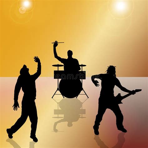 Vector Silhouette Of The Band Stock Vector Illustration Of Show