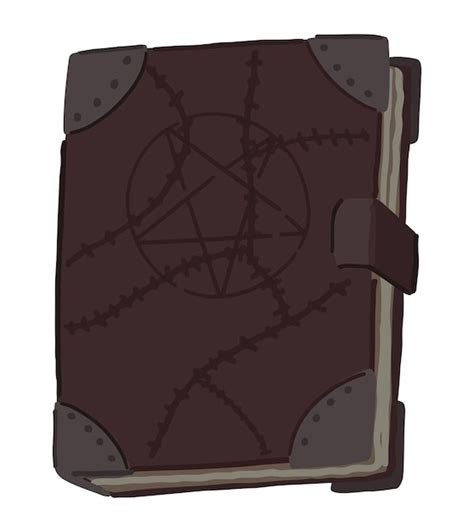 Livro mágico de feitiços e bruxaria occult item de bruxa clipart doodle