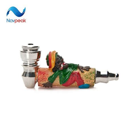 1pc Rasta Reggae Resin Pipe Metal Smoking Pip Shisha R Hookah Herb