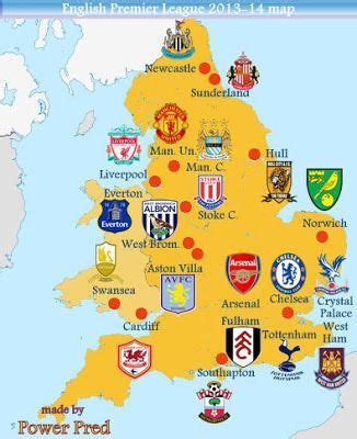 Map Of English Premier League Teams - Living Room Design 2020