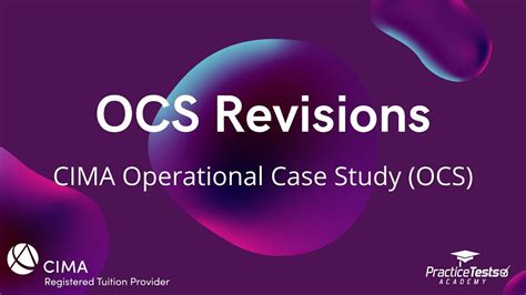 CIMA Operational Case Study OCS Revisions YouTube