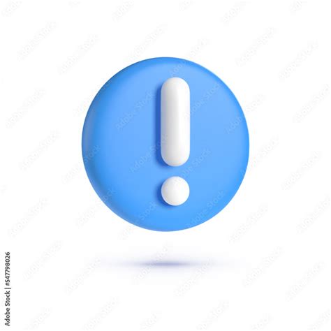 Blue Exclamation Mark Symbol Attention Sign 3d 3d Realistic Design