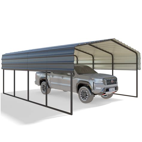 Erommy 12 Ft W X 20 Ft D Carport With Galvanized Steel Roof Wayfair