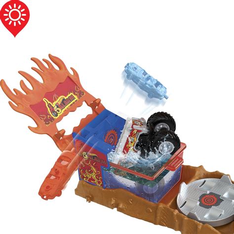 Mattel Hot Wheels Monster Trucks Lightning Play Set With Fire Extinguisher HPN73 Toys Shop Gr