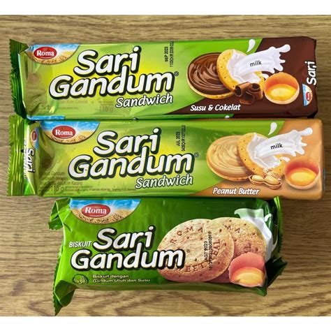 Jual Biskuit Roma Sari Gandum Sandwich Peanut Butter Cokelat Shopee