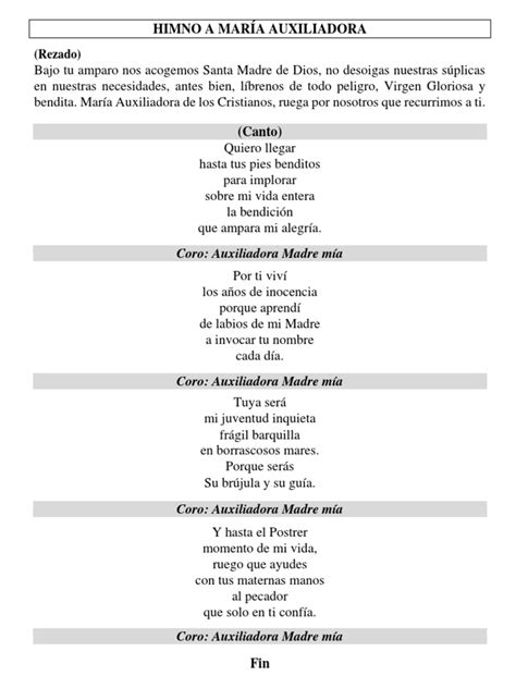 Himno A María Auxiliadora Pdf