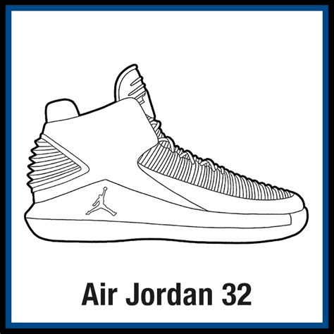 Air Jordan 32 Sneaker Coloring Pages Created By Kicksart