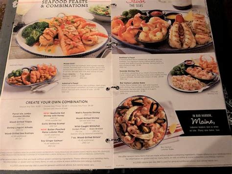 Red Lobster Food Menu