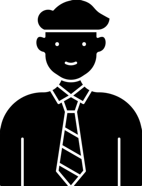 Student Or Business Man Black And White Icon. 24161134 Vector Art at ...