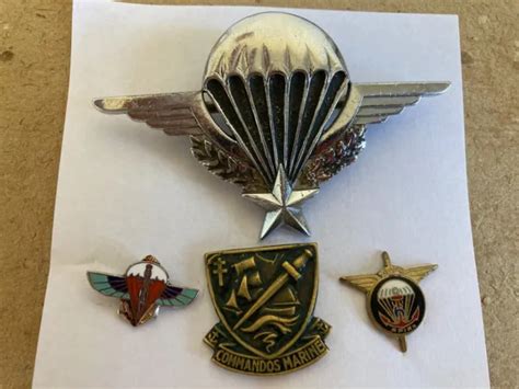 LOT PARACHUTISTE brevet DRAGO ROM NUMEROTE 3 insignes boutonnière EUR