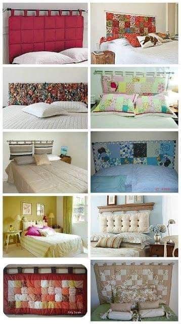 Four Different Types Of Beds With Pillows And Blankets On Them All In