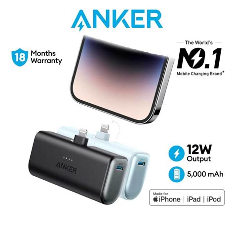 Anker Powerbank 621 Powercore 5000mAh 12W Lightning Power Bank MFI