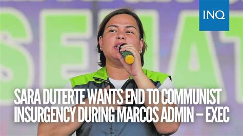 Sara Duterte Wants End To Communist Insurgency During Marcos Admin