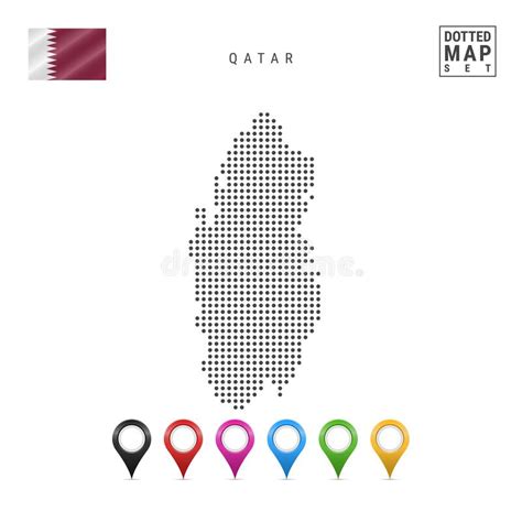 Mapa Vectorial De Qatar Silueta Simple De Qatar La Bandera Nacional