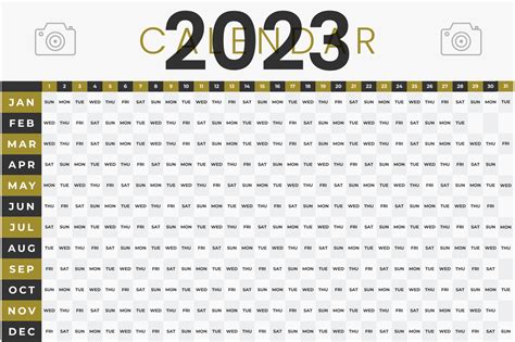 Big, broad wall planner for 2023. Whole year on one page. Simple ...