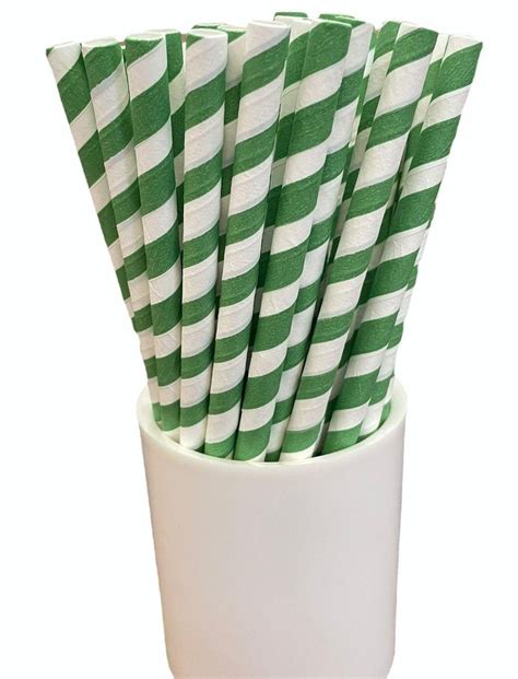 Striped Mm Green Paper Drinking Straw At Rs Piece In Greater