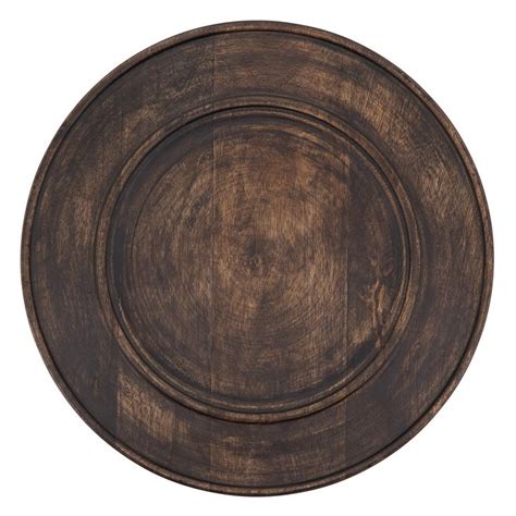 Charger Plates With Dark Wood Design Set Of 4 Saro Lifestyle Ch216