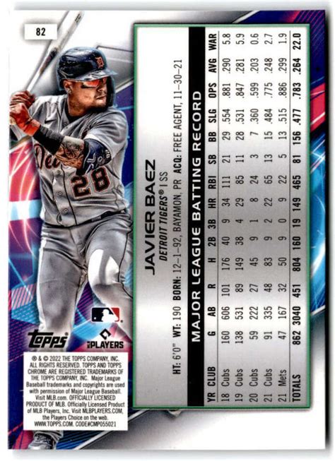 Topps Cosmic Chrome Javier Baez Detroit Tigers Ebay