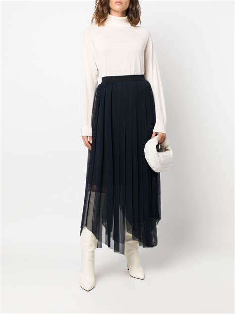 Peserico Pleated Asymmetric Skirt Farfetch