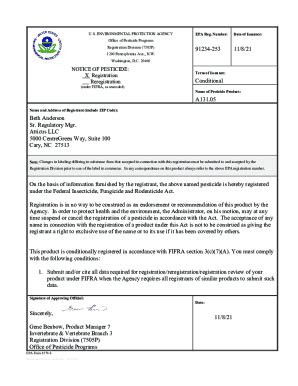 Fillable Online US EPA Pesticide Product Label A131 05 11 08 2021