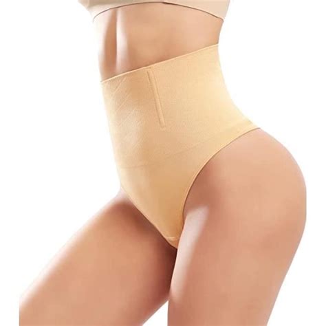 Culotte Gainante Femme Ventre Plat String Sculptante Taille Haute Gaine