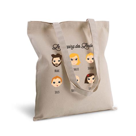 Tote bag deluxe personnalisé We Are Family Sacs personnalisés