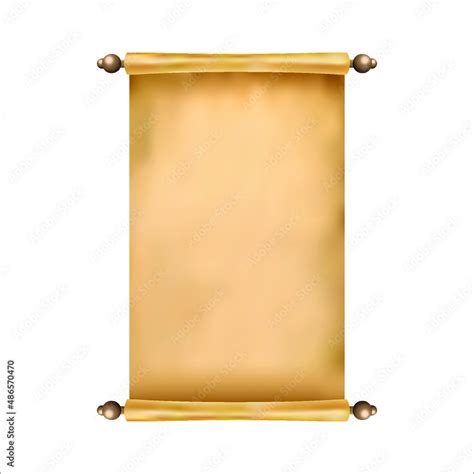 Pure ancient papyrus scroll. Isolated on white background. Vector illustration. Stock Vector ...